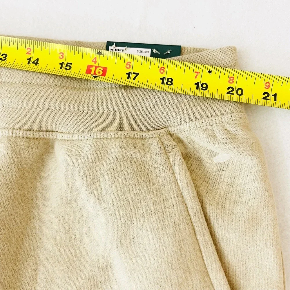 Tek Gear Men's Ultrasoft Fleece Beige Jogger Pants Big Tall Size 2XB Relaxed NWT